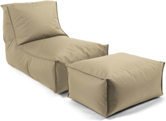 mokebo® 'Der Sundowner' Outdoor Sitzsack für Balkon & Garten, EPS-Perlen, Beige, 65 x 65 x 100 cm