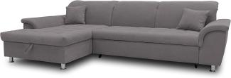 DOMO Collection Ecksofa Franzi, Couch in L-Form, Sofa, Eckcouch mit Rückenfunktion Polsterecke, Dunkelgrau, 279 x 162 x 81 cm