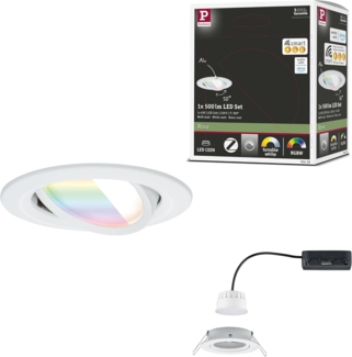 Paulmann 92438 LED Einbauleuchte Nova Coin Zigbee RGBW Weiß matt