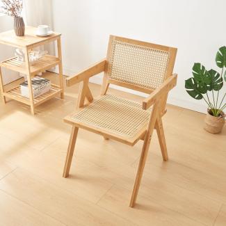 Esszimmerstuhl Asikkala 79x50x50cm Bambus/Rattanoptik [en. casa]