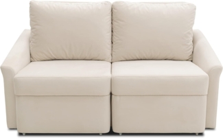 DOMO. collection Relax Box Dauerschläfer Boxspring Sofa mit Schlaffunktion, 2-Sitzer Schlafsofa Gästebett | 168 x 96 x 86 cm, Creme