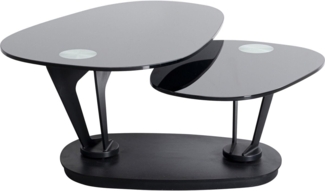Kare Design Couchtisch Franklin, Schwarz, Wohnzimmertisch, Beistelltisch, Stahlgestell, Keramik Nutzfläche, 41 x 150 x 60 cm (H/B/T)