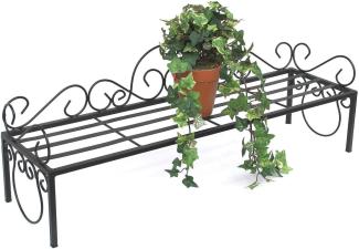 DanDiBo Blumenregal Metall Schwarz 75 cm Blumenständer Mi Blumenbank Blumentreppe Pflanzentreppe Blumenhocker Pflanzenständer