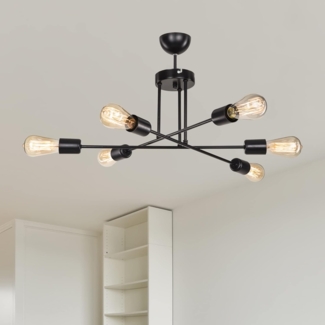 Deckenleuchte Derry 6xE27 Metall Schwarz [lux. pro]
