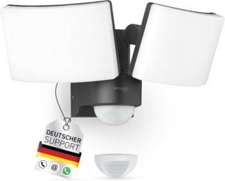 Oktaplex lighting LED Außen-Wandleuchte Cali IP65 3200lm Wandlampe, Bewegungssensor & Diffusor, LED fest integriert, warmweiß 3000K, Außenstrahler mit Bewegungsmelder anthrazit LED Flutlichtstrahler