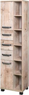 Schildmeyer Milan Hochschrank 701090, eiche Landhaus Dekor, 41. 9 x 32 x 163,7 cm