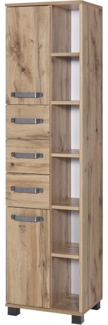 Schildmeyer Milan Hochschrank 701090, eiche Landhaus Dekor, 41. 9 x 32 x 163,7 cm