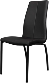 Selsey Polsterstuhl ZAGORAC - Esszimmerstuhl mit Kunstlederbezug und Metallbeinen (Schwarz)