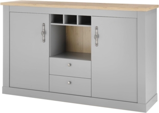 Sideboard Rideau in grau und Eiche Artisan 166 cm