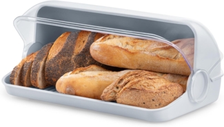 KONZEPT Brotkasten Brotbox Küche, Transparent, aus Kunststoff, (Brot Aufbewahrungsbox für Brötchen, Kuchen und Brot, Brotdose mit hoher Kapazität), Mit transparentem Deckel
