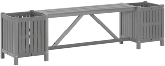 vidaXL Gartenbank mit 2 Pflanzkübeln 150 cm Massivholz Akazie Grau 311823