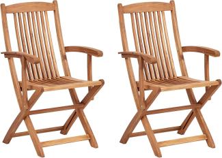 Gartenstuhl 2er Set MAUI II Akazienholz Heller Holzfarbton