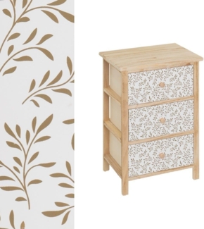 DRW Schrank mit 3 Schubladen MDF Holz in Natur