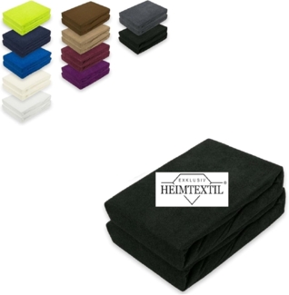 Doppelpack Marke Frottee Spannbettlaken Schwarz 180 x 200 cm