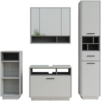 Badmöbel-Set Beatrice Grau/Anthrazit Set 4 Vicco