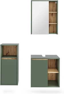 Badmöbel-Set Viola Grün/Artisan 3 Teile Vicco