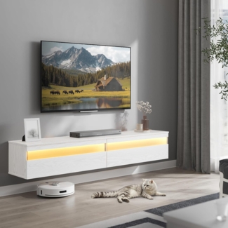 VASAGLE Lowboard, TV-Lowboard, TV-Board hängend, Hängeschrank Wohnwand, Wohnzimmer, 178 x 35 x 30 cm