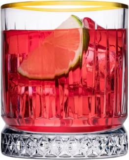 Pasabahce Whiskyglas, 4-teilige Profi-Packung, Modell Elysia CL 21 Groesse cm 8,5h diam. 7,3 Wassergläser, gold