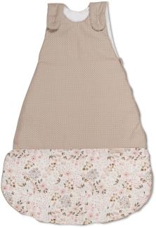 ULLENBOOM Sommerschlafsack Baby Rosa Blüten (Made in EU) - Aus OEKO-TEX Materialien - 0,5 TOG, Schlafsack für Babys und Neugeborene, Größe: 80 bis 86