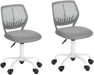FurnitureR 2X Höhenverstellbarer Drehstuhl - Ergonomischer Schreibtischstuhl für Kinder/Jugendliche, Drehbarer Bürostuhl mit Rollen für Homeoffice & Kinderzimmer