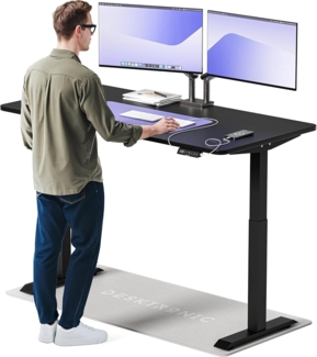 Desktronic Höhenverstellbarer Schreibtisch Elektrisch - Bequem und Schmerzfrei von Zuhause Arbeiten – Schreibtisch Höhenverstellbar Elektrisch (Schwarzes Gestell + 160x80 Schwarze Tischplatte)