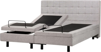 Bett verstellbar Stoff DUKE 180 x 200 cm Hellgrau
