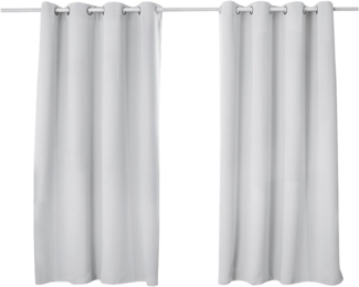 Woltu Verdunkelungsvorhang, Ösen, blickdicht, 2er Set Vorhang Blickdicht Thermovorhang 250g/m²