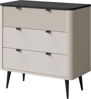 Kommode Rotevio 3S RE11 (Farbe: Cashmere / Cashmere + Steingrau)