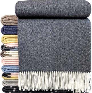 Wolldecke Merinowolldecke Plaid "Faro" Merinowolle-Kaschmir-Mix 140x200 cm, STTS