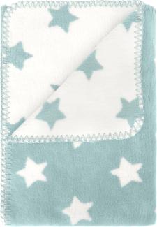 kids&me® warme Babydecke aus Bio Baumwolle - Erstlingsdecke in mint für Babys - Einschlagdecke/Schmusedecke für Babyschale, Kinderwagen und Babybett Made in Germany in blassblau | Maße: 70x100cm