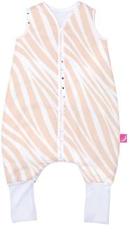 Babyschlafsack aus Baumwolle mit Beinen gefüttert von Motherhood - kuscheliger Babyschlafsack Öko Tex Standard TOG 2, Größe: 1,5-2,5 Jahre, Zebra apricot