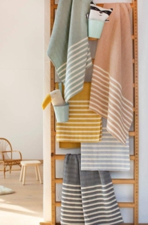 Kids Waffeldecke Streifen 90x70 cm grau