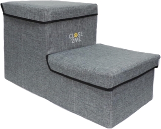 Eichhorn Kinderwagen Haustiertreppe Close2Me PetStair Deluxe Haustiertreppe (bis 15 kg belastbar) (mit strapazierfähigem Stoffbezug, für Hunde und Katzen), inklusive 2 Stauraumfächer, klappbar