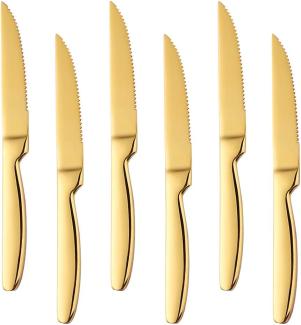 Gold Steakmesser Set 18 Bisda 6-Stück Besteck Messer 22cm 0 Edelstahl