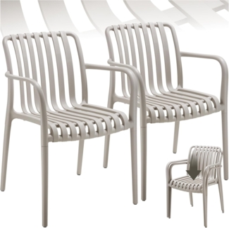 tectake Gartenstuhl Gartenstühle (Set, 2 St), Wetterfester, strapazierfähiger und langlebiger Kunststoff