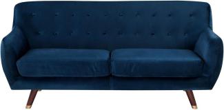 3-Sitzer Sofa Samtstoff marineblau BODO