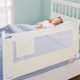 Klappbares Bettgitter, 180 * 68 cm Bettschutzgitter Kinderbettgitter Babybettgitter Babybettgitter Gitter Rausfallschutz Sicherheitsschutz für Kleinkinder Babys und Kinder