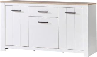 Sideboard Eike 1 weiß Eiche Bianco 162x96x43 cm Anrichte Wohnzimmer