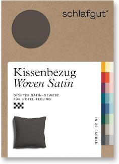 Schlafgut Woven Satin Bettwäsche|Kissenbezug einzeln 80x80 cm| sand-deep