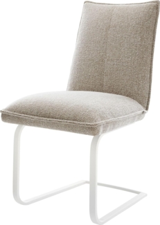 Freischwinger Lelio-Flex Webstoff Soft Beige Freischwinger flach Weiß Taschenfederkern