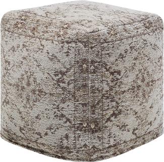 Pouf grau/beige 42 x 42 cm MEERUT