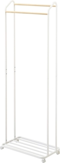 Yamazaki Garderobenständer "Tower", Kleiderständer auf Rollen, Garderobe, fahrbar, mit Ablage, 172cm hoch