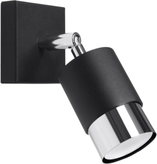 SOLLUX SL. 1064 Wandleuchte NERO schwarz/chrome Stahl 40W L: 8cm B: 17. 5cm H: 16cm dimmbar