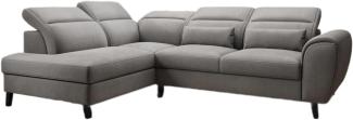 Designer Sofa Nobile mit verstellbarer Rückenlehne Samt Grau Links