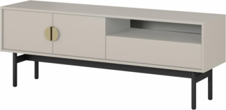 Selsey TV Schrank Board Sideboard Fernsehtisch Fernsehschrank 154 cm Schublade Fach Graubeige Stoon