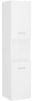 vidaXL Badezimmerschrank mit 2 Türen 5 Fächern Hochschrank Badschrank Badmöbel Schrank Badezimmermöbel Weiß 30 x 30 x 130 cm Spanplatte