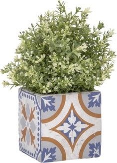 esschert design Blumentopf, Blumentopf Portugiesische Kacheln Beton 11,5x11,5xH11,5cm