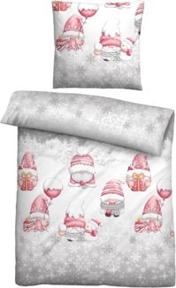 biberna Feinbiber Bettwäsche WICHTEL, sturmgrau, 1x 155x220 cm + 1x 80x80 cm