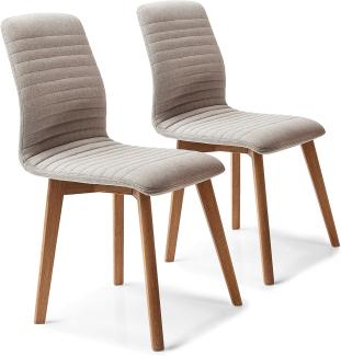 Kare Stuhl Lara 2er Set, 41230, bequemer, moderner Esszimmerstuhl im Retro Design, beige (H/B/T) 92 x 44 x 45 cm