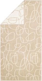 CAWÖ Duschtuch - C Gallery Outline, Walkfrottier, Baumwolle, gemustert Beige 70x140cm